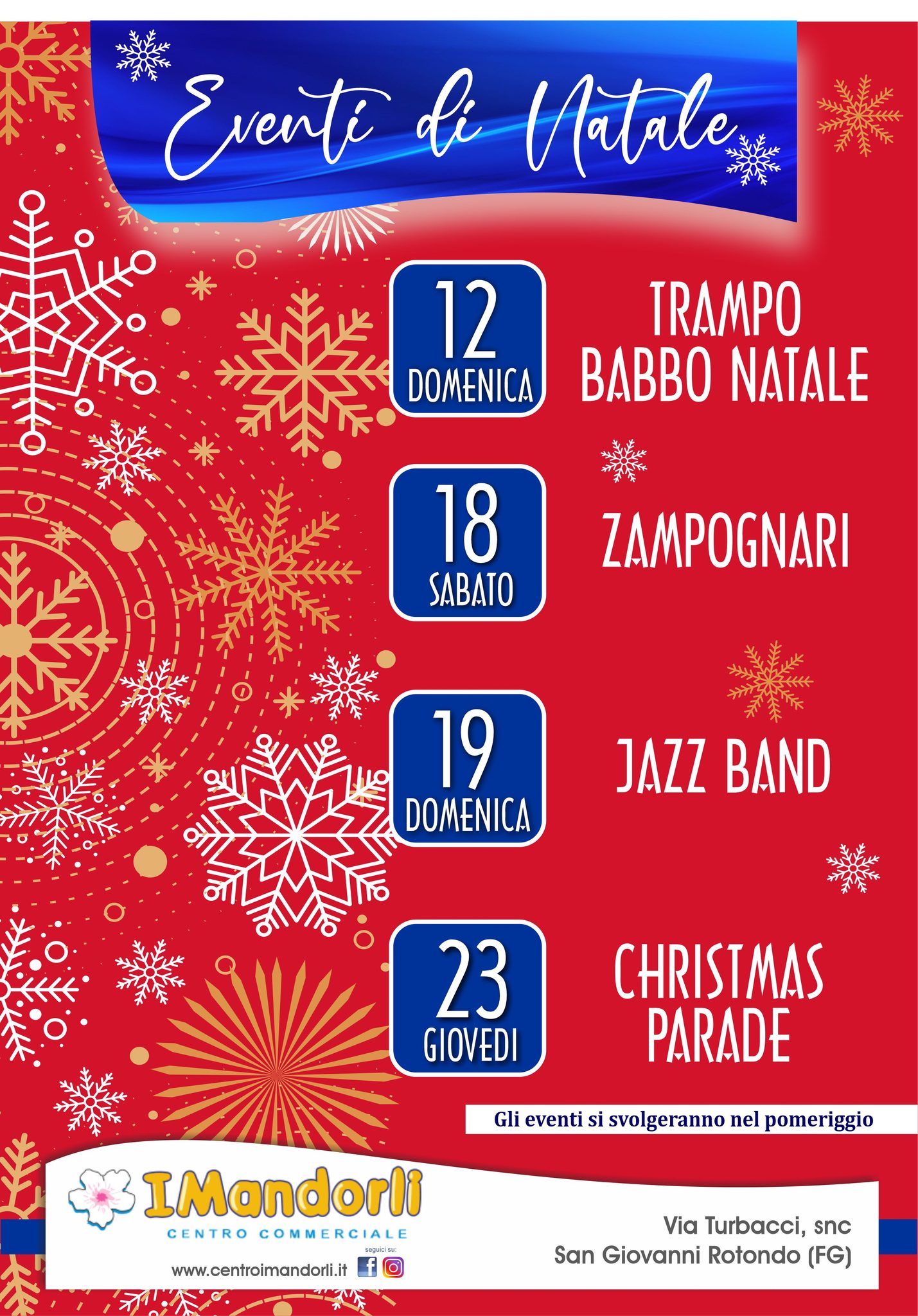 Eventi di Natale 12 e 18/12 – Trampo Babbo Natale & Zampognari