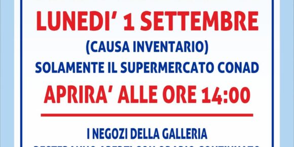 Avviso Apertura 1 Settembre