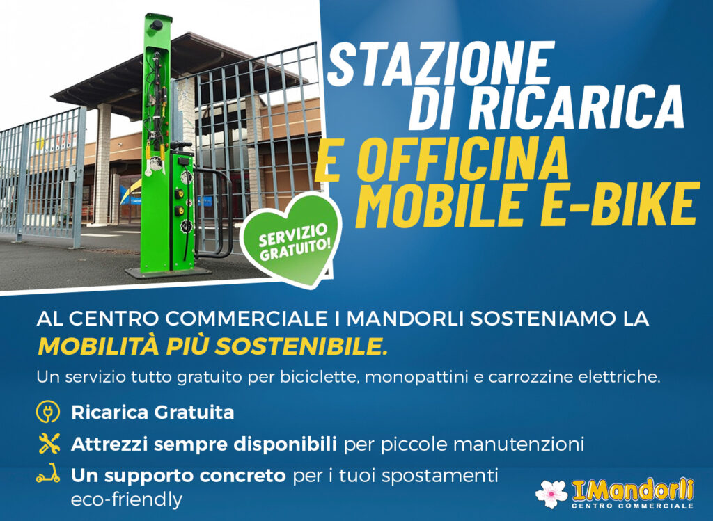 stazione di ricarica e officina mobile e-bike al centro i mandorli mobile